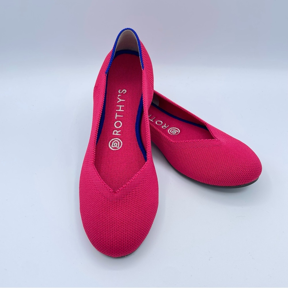 Rothy’s Round Toe Ballet Flats 7 1/2 Hot Pink Sexy Barbie